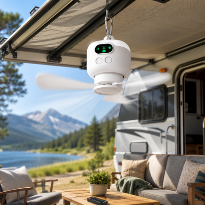 Controlled Hanging Fan – Rechargeable and Hangable for Outdoor Use