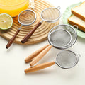 Wooden-handled 304 stainless steel flour sieve