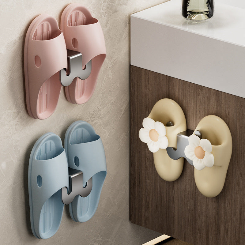 No-Drill Bathroom Slipper Rack